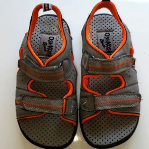 OshKosh B"gosh Gray and Orange Boys Sandals Sz 10